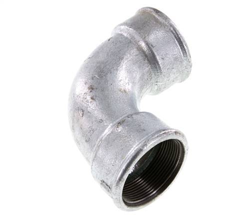 Racor acodado 90deg Rp2'' Hembra Hierro fundido corto 25bar (351.25psi)