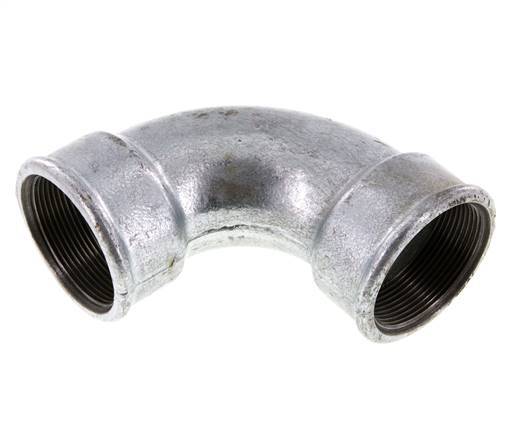Racor acodado 90deg Rp2'' Hembra Hierro fundido corto 25bar (351.25psi)