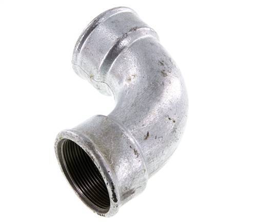 Racor acodado 90deg Rp2'' Hembra Hierro fundido corto 25bar (351.25psi)