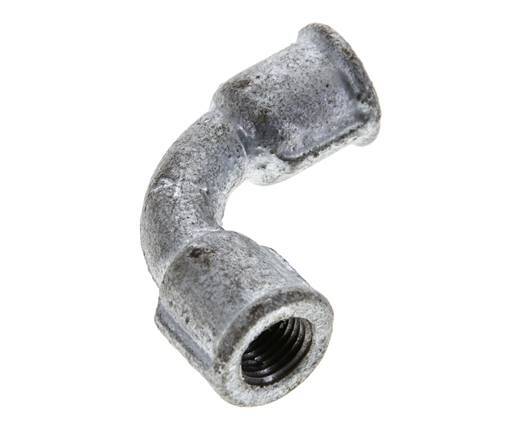 90deg Angled Fitting Rp1/4'' Female Long Cast Iron 25bar (351.25psi) [2 Pieces]