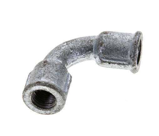 90deg Angled Fitting Rp1/4'' Female Long Cast Iron 25bar (351.25psi) [2 Pieces]