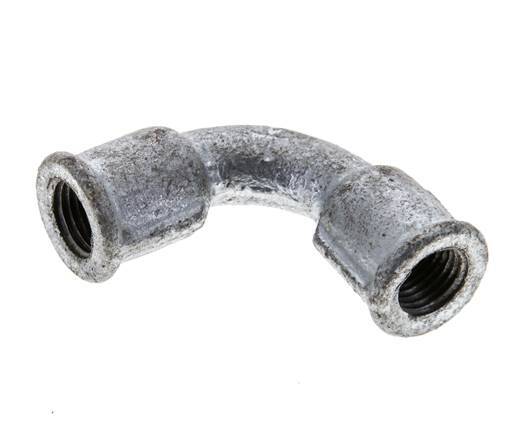 90deg Angled Fitting Rp1/4'' Female Long Cast Iron 25bar (351.25psi) [2 Pieces]