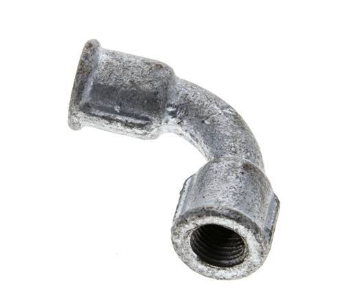 90deg Angled Fitting Rp1/4'' Female Long Cast Iron 25bar (351.25psi) [2 Pieces]