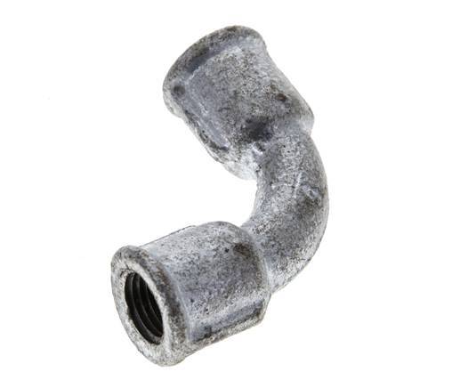 90deg Angled Fitting Rp1/4'' Female Long Cast Iron 25bar (351.25psi) [2 Pieces]