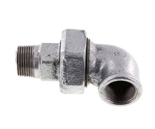 Conector en ángulo de 90 grados 3/4'' macho R x hembra Rp hierro fundido junta cónica 25bar (351.25psi)