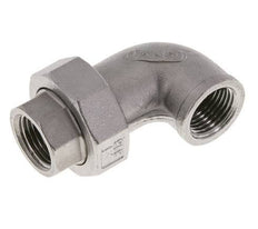 Racor de unión acodado 90deg Rp1/2'' Hembra Acero inoxidable Junta plana PTFE 16bar (224.8psi)