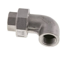 Racor de unión acodado 90deg Rp1/2'' Hembra Acero inoxidable Junta plana PTFE 16bar (224.8psi)