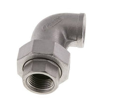 Racor de unión acodado 90deg Rp1/2'' Hembra Acero inoxidable Junta plana PTFE 16bar (224.8psi)