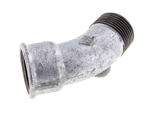 Codo 45deg R1'' Macho x Rp1'' Hembra Hierro fundido 25bar (351.25psi)