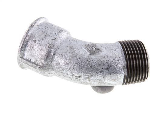 Codo 45deg R1'' Macho x Rp1'' Hembra Hierro fundido 25bar (351.25psi)