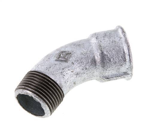 Codo 45deg R1'' Macho x Rp1'' Hembra Hierro fundido 25bar (351.25psi)