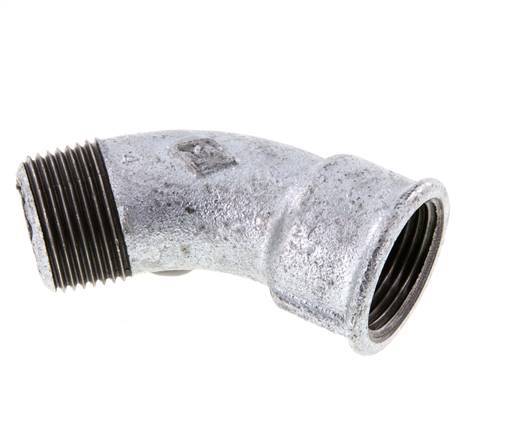 Codo 45deg R1'' Macho x Rp1'' Hembra Hierro fundido 25bar (351.25psi)