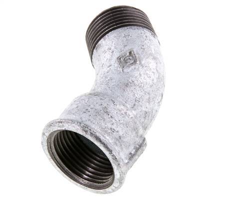 Codo 45deg R1'' Macho x Rp1'' Hembra Hierro fundido 25bar (351.25psi)