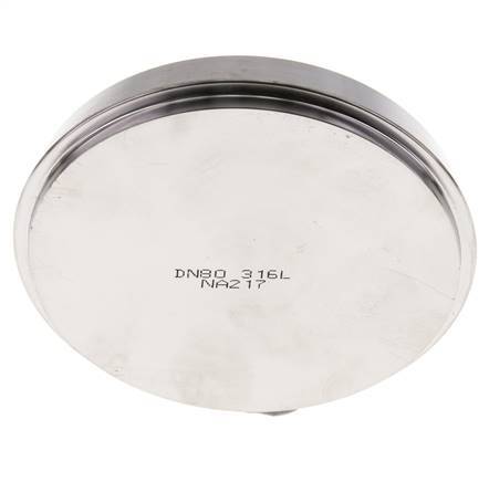 Tapa final 100mm Boquilla cónica DN 80 Acero inoxidable DIN 11851