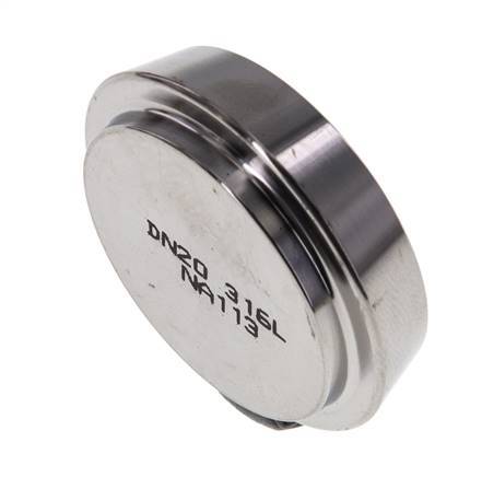 Tapa final Boquilla cónica de 36 mm DN 20 Acero inoxidable DIN 11851