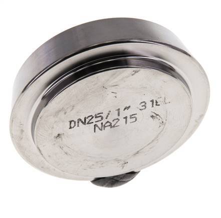 Tapa final 44mm Boquilla cónica DN 25 Acero inoxidable DIN 11851