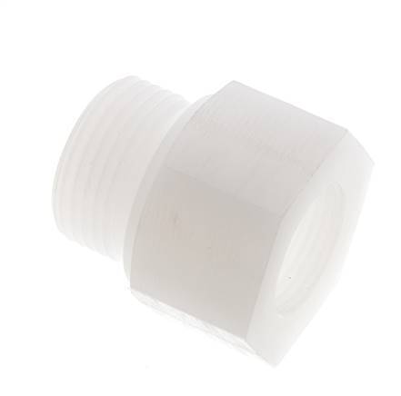 Anillo reductor G3/4'' Hembra x G1'' Macho PVDF 10bar (140.5psi) FDA 43mm Hex.