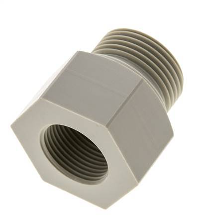 Anillo reductor G3/4'' Hembra x G1'' Macho PVDF 10bar (140.5psi) FDA 43mm Hex.