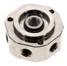 Junta rotativa de 6 vías 1/8'' x3/8'' Latón niquelado PUR 0bar (0.0psi)