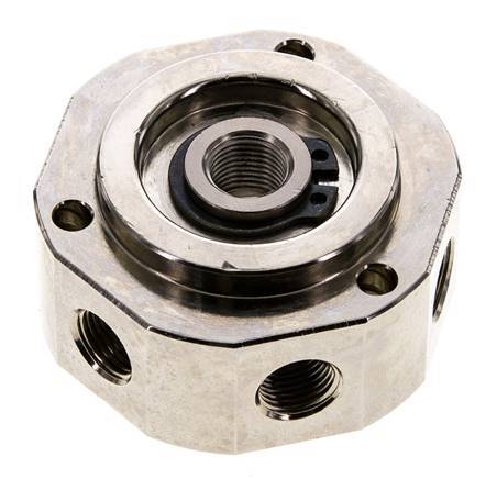 Junta rotativa de 6 vías 1/8'' x3/8'' Latón niquelado PUR 0bar (0.0psi)