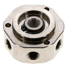 Junta rotativa de 6 vías 1/8'' x3/8'' Latón niquelado PUR 0bar (0.0psi)