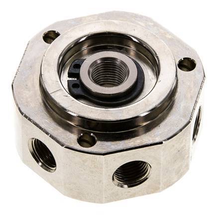 Junta rotativa de 6 vías 1/8'' x3/8'' Latón niquelado PUR 0bar (0.0psi)