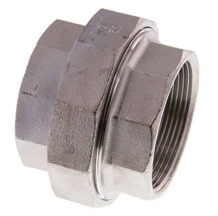 Unión Conector Recto Rp2'' Hembra Acero Inoxidable Junta Plana PTFE 16bar (224.8psi)