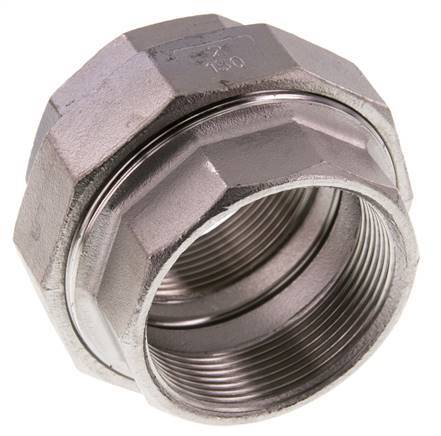Unión Conector Recto Rp2'' Hembra Acero Inoxidable Junta Plana PTFE 16bar (224.8psi)