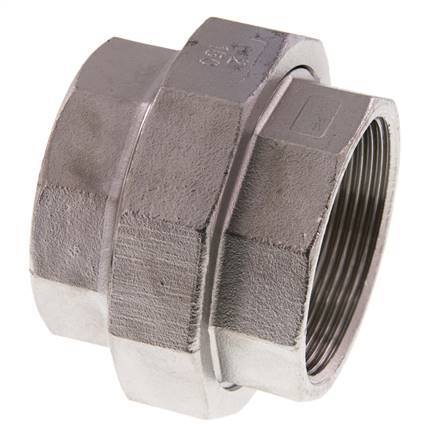 Unión Conector Recto Rp2'' Hembra Acero Inoxidable Junta Plana PTFE 16bar (224.8psi)