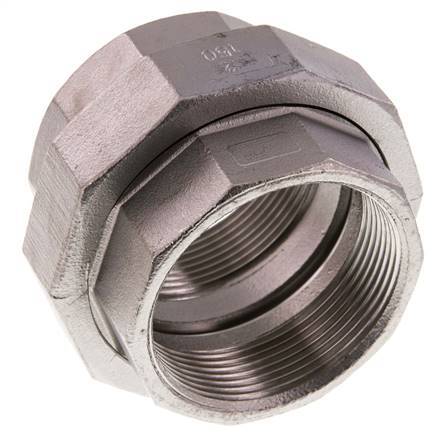 Unión Conector Recto Rp2'' Hembra Acero Inoxidable Junta Plana PTFE 16bar (224.8psi)