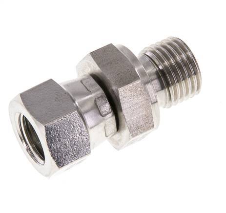 Racor Reductor JIC UNF 7/16''-20 Hembra x G1/4'' Macho Ajustable Acero Inoxidable 310bar (4355.5psi)