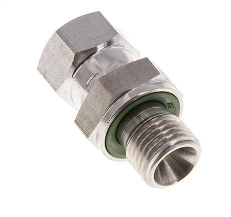 Racor Reductor JIC UNF 7/16''-20 Hembra x G1/4'' Macho Ajustable Acero Inoxidable 310bar (4355.5psi)