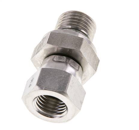 Racor Reductor JIC UNF 7/16''-20 Hembra x G1/4'' Macho Ajustable Acero Inoxidable 310bar (4355.5psi)
