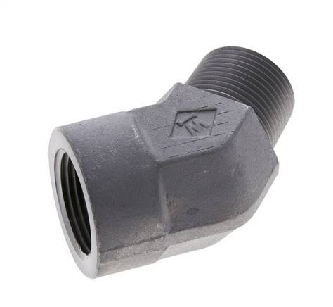 Racor en ángulo de 45 grados 1'' NPT macho x hembra Acero 140bar (1967.0psi)