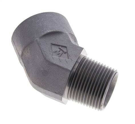 Racor en ángulo de 45 grados 1'' NPT macho x hembra Acero 140bar (1967.0psi)