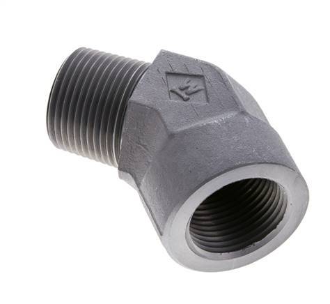 Racor en ángulo de 45 grados 1'' NPT macho x hembra Acero 140bar (1967.0psi)