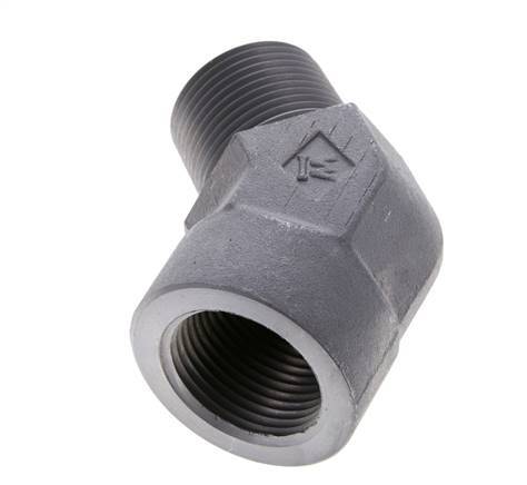Racor en ángulo de 45 grados 1'' NPT macho x hembra Acero 140bar (1967.0psi)