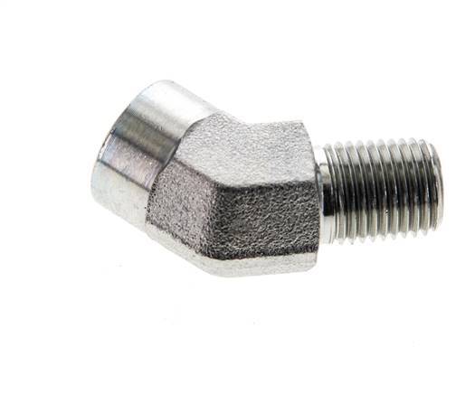 Racor acodado de 45 grados 1/4'' NPT macho x hembra Acero 275bar (3863.75psi)