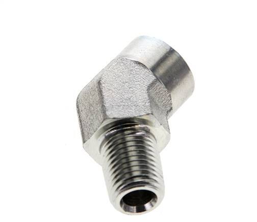 Racor acodado de 45 grados 1/4'' NPT macho x hembra Acero 275bar (3863.75psi)