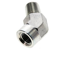 Racor acodado de 45 grados 1/4'' NPT macho x hembra Acero 275bar (3863.75psi)
