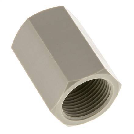 Enchufe G3/4'' Hembra Polipropileno (pp) 10bar (140.5psi) FDA 32mm Hex.