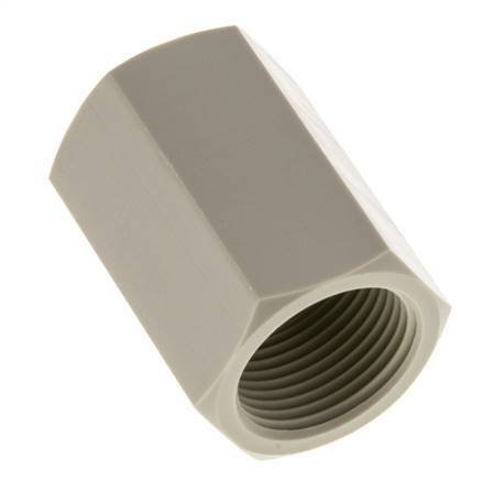 Enchufe G3/4'' Hembra Polipropileno (pp) 10bar (140.5psi) FDA 32mm Hex.