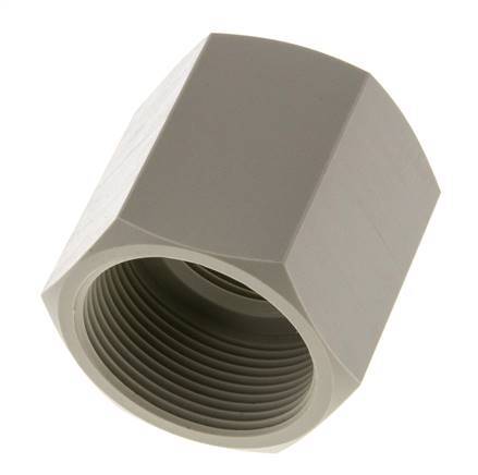 Enchufe G1 1/2'' Hembra Polipropileno (pp) 10bar (140.5psi) FDA 55mm Hex.