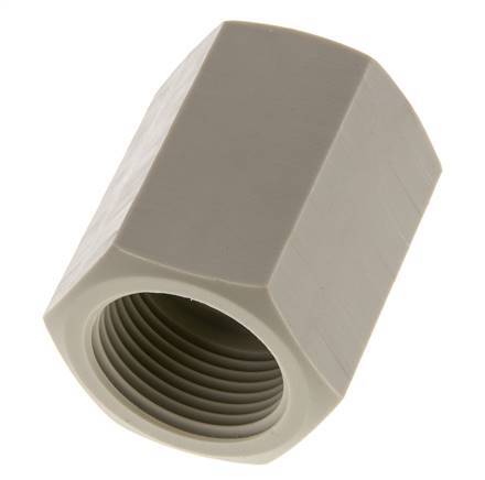 Enchufe G1'' Hembra Polipropileno (pp) 10bar (140.5psi) FDA 43mm Hex.
