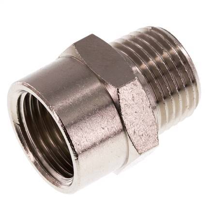 Threaded Extension 1/2'' R Male x Rp Female Nickel-plated Brass 16bar (224.8psi) [2 Pieces]