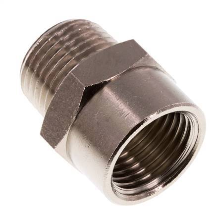 Threaded Extension 1/2'' R Male x Rp Female Nickel-plated Brass 16bar (224.8psi) [2 Pieces]