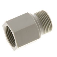 Extensión roscada G3/4'' Macho x Hembra Polipropileno (pp) 10bar (140.5psi) FDA 32mm Hex.
