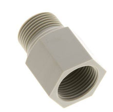 Extensión roscada G3/4'' Macho x Hembra Polipropileno (pp) 10bar (140.5psi) FDA 32mm Hex.