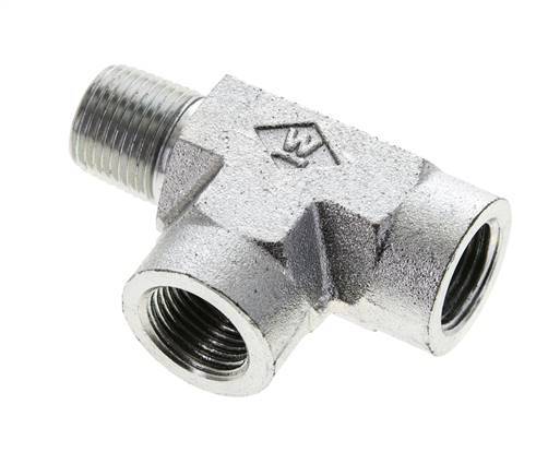 Tee Fitting 3/8'' NPT Male x Female Steel 210bar (2950.5psi)