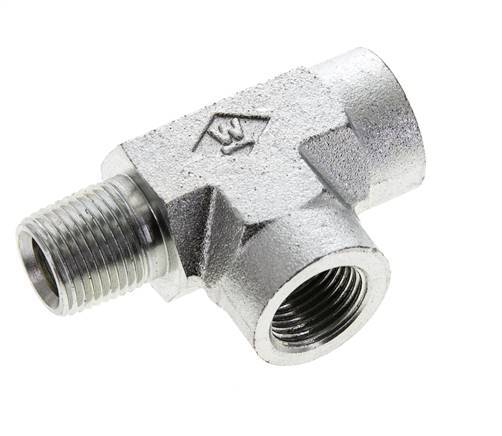Tee Fitting 3/8'' NPT Male x Female Steel 210bar (2950.5psi)